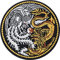 YIN YANG Aufbügler DRACHEN Aufnäher Patch zum annähen | Dragon Couple Sticker Game of Throne Bügelbilder chinesicher Drache Yin Yang Aufkleber für alle Stoffe | 80x80mm