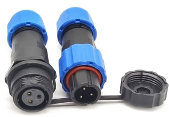 Elecbee IP68 Connectors SP13 Series Waterproof butt Connector 3 Pin in line Male Plug & Female Socket straight With Waterproof Cover
