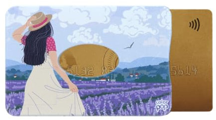 Color Pop Porte-Carte Rigide (1) Collection Provence Anti-RFID – Fabrication Française – Collection Provence – PVC – Protection Carte crédit - 6 x 9,1 cm (Imprimé Boheme)