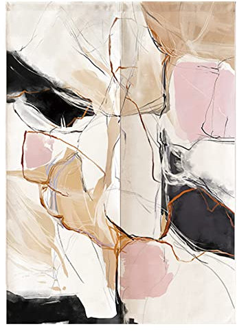 Dostear Cortinas Habitacion Baratas Telas Separadores Ambientes Paneles Japonesas Salon Originales Cortinas Puerta Exterior Tela Ventana BañO Pintura al óleo Abstracta 85 X 90 cm