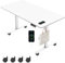 Flamaker Höhenverstellbarer Schreibtisch Ganze Tischplatte 120 x 60 cm Schreibtisch Höhenverstellbar Elektrisch mit Memory-Steuerung und Häkchen und 360° Rollen (Weiß)