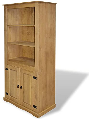 XIAOGUANG Buffetschrank, Komode, Küchenschrank, Vitrinenschrank, Küchenbuffet, Sideboard Küche, Geschirrschrank, Küchenanrichte, Mexiko-Stil Kiefernholz 80x40x170 cm