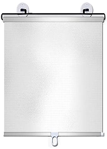 Suction Cup Blackout Roller Blind,Temporary Portable Balcony Sunshade Privacy Screen,for Kitchen Office Car Window Free-Perforated Curtain,Sun Protection/Insulation (W68xH125cm(27x49in),Silver2)