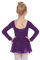 Arshiner Ballettkleider Mädchen Langarm Ballettkleidung Baumwolle Glitzer Tanzkleid Ballettanzug Kinder Balletttrikot mit Tüllrock Dunkelviolett 140
