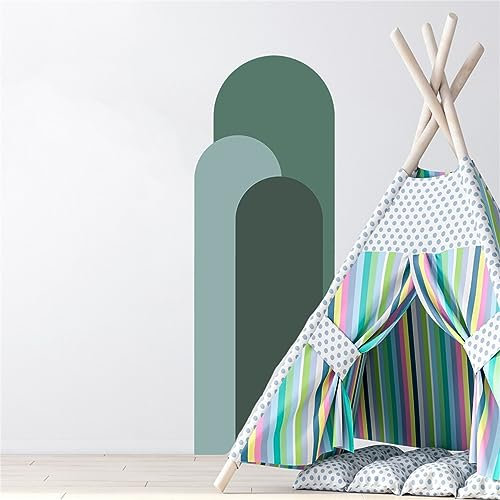 TROYSINC Boho Bogen Wandtattoo Deko Tapete Selbstklebend Wandaufkleber Wanddekorationen für Spielzimmer 138x48,8cm (Grün)