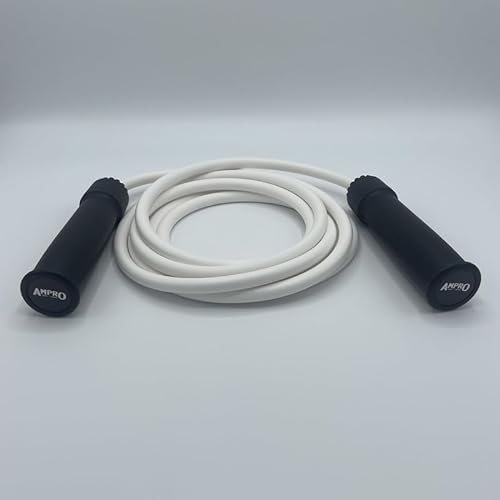 AMPRO Legend 10ft Adjustable Ball Bearing Thai Skipping Rope - Black/White (Black/White)