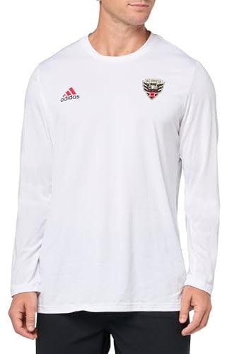 adidas Men's Long Sleeve T-Shirt, White/D.c. United, XL