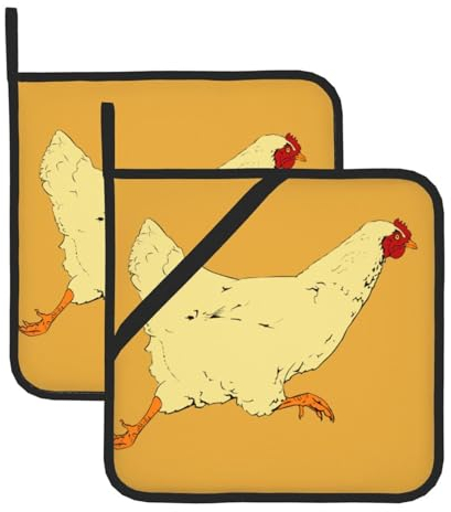Animal Farm-Chicken Run Printing Topflappen-Sets zum Grillen, Mikrowelle, Grillen, Handhabung von heißen Pfannen, Thanksgiving/Weihnachten