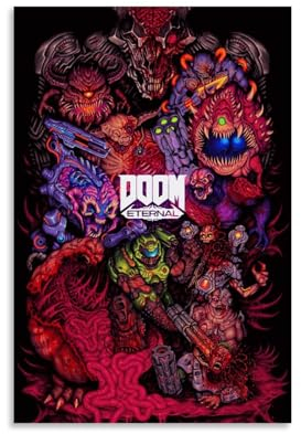 YBRAVO Doom Eternal Aime Fanart Poster Dekorative Malerei Leinwand Wandkunst Wohnzimmer Poster Schlafzimmer Malerei,Wandkunst Bilddruck Moderne Familienzimmer Dekor 08x12inch(20x30cm)