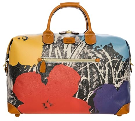 BRIC'S Andy Warhol Borsone Travelbag M Cream Coloured Flowers