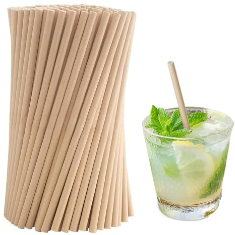 Papierstrohhalme,100 Stück Trinkhalme, Biologisch Abbaubare Papier Trinkhalme,Cocktail Strohhalme, Paper Straws,Strohhalm wiederverwendbar,Papier Kraft Strohhalme für Partys, Hochzeiten und Anlässe