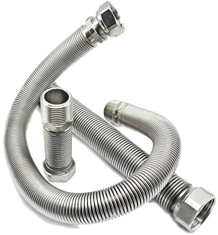 Edelstahlwellrohr ausziehbar IG/IG 1/2“ - 500-1000 mm Solarleitung Flexschlauch