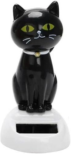 Black Solar Cat Toy Doll Dancing Cat Figure Car Ornament,Dancing Toys Ornaments Solar Powered Car Dashboard Interior Decoration Desktop Decor Kids Gift Window Party Car Desk Home，Learning and Educatio