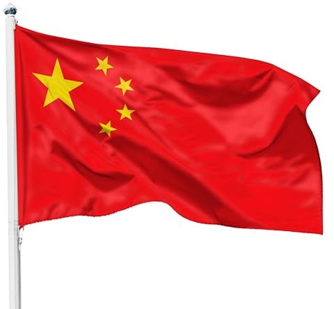 PHENO FLAGS Bandera de China - bandera china 90 x 150 cm con ojales de latón - bandera resistente para asta - 100% poliéster
