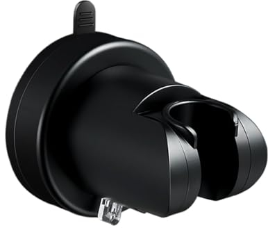 KICPUK Plastikhalterung für Dusche,Verstellbarer Brausehalter,Duschkopfhalter,stanzfreier Handbrausehalter,Vakuum-Saugnapf-Duschkopfhalter (Black)