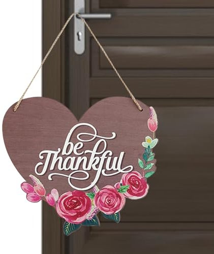 Leryveo Herzförmiges Holzschild, Herz-Türschild - Frühlings-Herz-Türdekoration aus Holz - Blumen- und Buchstaben-Design, Bauernhaus-Wohndekor-Schild für die Haustür