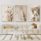 Uixxducc 3er Boho Poster Set Ästhetik Beach Landschaft Bilder Set, Beige Reed Pampas Wandbilder Wohnzimmer, Schöne Leinwandbild Wanddeko für Schlafzimmer ohne Rahmen (40x50cm,E)