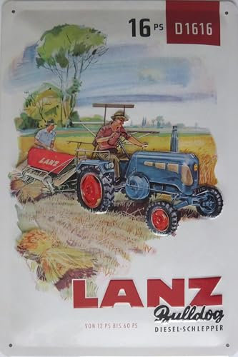 Blechschild Schild 20x30cm - Lanz D1616 Trecker Traktor Oldtimer vintage retro