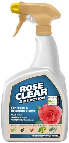 RoseClear 3 in 1 Ready to Use 800ml – All-in-One Rose Treatment Spray – Kills Aphids and Greenfly, Treats Black Spot and Mildew, Long-Lasting Pest and Disease Control for Healthy Garden Roses
