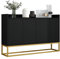 SOFTWEARY Sideboard 120/30/80 cm, Wohnzimmerschrank mit Türen, Mehrzweckschrank, Aufbewahrungsschrank (schwarz)