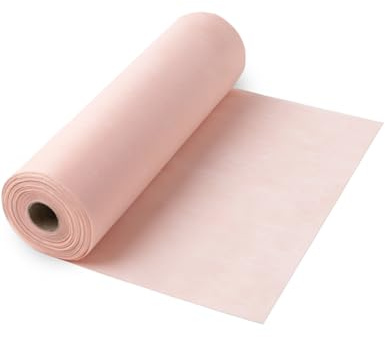 Beesgarden Vlies Tischläufer 30cm x 30m, Moderne Dekorative Tischbänder für Hochzeiten, Erstkommunion, Taufe, Willkommensfest,Tischdeko, Wiederverwendbar, Einfach zuschneiden (Blush Rosé)