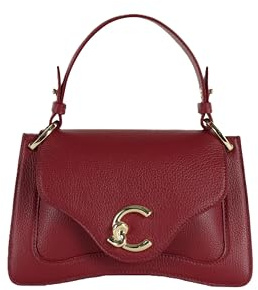 Coccinelle Leder Umhängetasche Handtasche C-Me Grained Leather Handbag Ribes beere