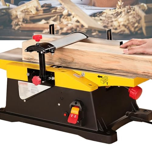 Raboteuse électrique de table 1800W, dégauchisseuse de 6 pouces 12000 tr/min pour le travail du bois avec profondeur et angle arrière réglables, raboteuse d'épaisseur robuste avec lames de rechange