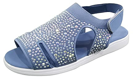 Generico Sandali Estate Ciabatte Estive Sandali Outdoor Scarpe da donna Ladies Mesh & Sandals Hook Loop Toe Breathable Women's Sandals