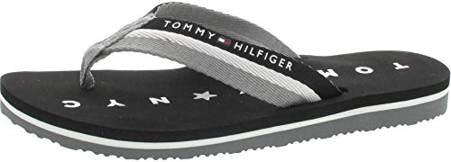 Tommy Hilfiger Damen Flip Flops Tommy Loves NY Beach Sandal Badeschuhe, Schwarz (Black), 37 EU