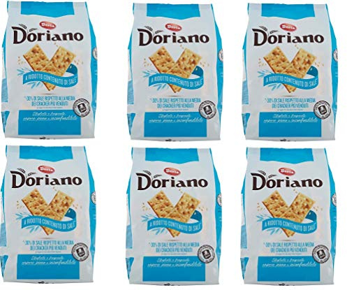 6x Doria Doriano Crackers ohne Salzkörner Salzgebäck gesalzen 700g kekse