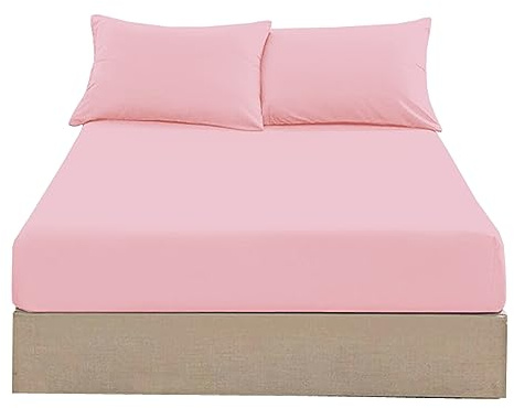 16 Extra Deep 100% Egyptian Cotton Fitted Sheet All UK Sizes Or Pillow Pair Cases 200 Thread Count (Pink, Super King)