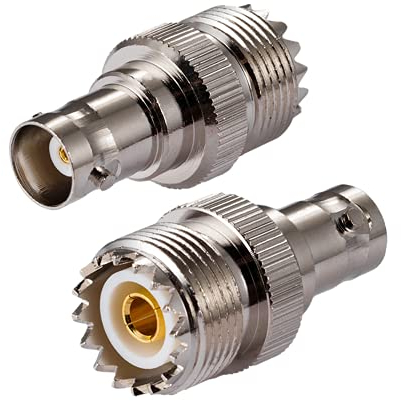 Vecys CB Funk Adapter SO 239 UHF Buchse zu BNC Buchse Antennenadapter für CB-Antenne Amateurfunk Walkie Talkie Handfunkgerät Funkgerät PL259 Koax Wireless LAN-Geräte (2 Stück)