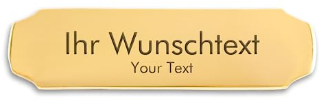 Personalisiertes Türschild aus Messing mit Gravur - 99 x 27 mm, geschwungen - Messingschild, Klingelschild, Namensschild mit eigenem Text