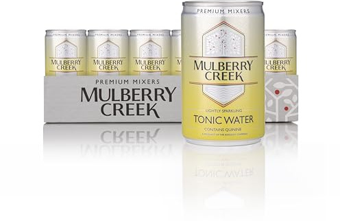 Mulberry Creek Lightly Sparkling Tonic Water, Contains Quinine, Premium Quality, Great for Cocktails & Paired with Gin or Vodka, Low Calories & Sodium 24 x 150ml