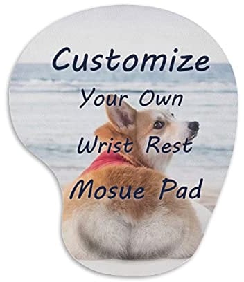 Personalised Mouse Mat with Wrist Support Ergonomic Personalized Mous mat with Your Picture Photo Logo for Wireless Gaming Desk Accessories