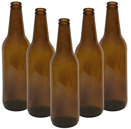 DIAH DO IT AT HOME Brown Glass Beer Bottle 500ml (0.5L) with Crown Cap Lid for Beer Lager Cider Home Brewing (10 x Beer Bottle 500ml with 100 crown caps)