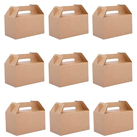 Generic MCFR 10 Stück Lebensmittelbox, Faltschachtel, Karton, Kraftpapier Verpackung Food Schachtel, DIY Mitgebsel Box, für Gastgeschenke Kuchen Geschenkbox, V181, Acrylic