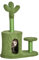 PawHut Albero per Gatti a forma di Cactuscon Lettino con Corda Sisal, Palline e Cuccia, Torre per Gatti in Truciolato e Ciniglia, 60x35x78cm, Verde