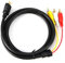 Jadeshay Cable de TV HDMI a RCA, HDMI Macho a 3 RCA AV Adaptador de Cable convertidor de Audio y Video, 1.5M 5Ft HD 1080P