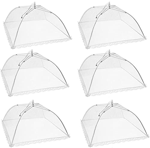 DDSHUN Paquete de 6 fundas de malla para alimentos y paraguas plegables, tiendas de campaña reutilizables para fiestas, picnics, barbacoas, exteriores, cubiertas emergentes, mosquitos, 14 pulgadas