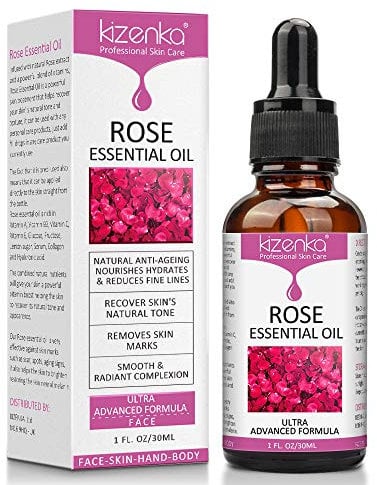 Rose Essential Oil 30ml Organic, 100% Pure Therapeutic-Grade Essential Oil with Dropper for Skin Care and Aromatherapy for Women and Men