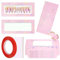 HLQHXWHZT 35 Pcs Empty Press on Nails Packaging Box Set With White Background Papers and Double Sided Tape for Nail Business (Pink)