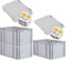 PROREGAL SuperSparSet 3x Eurobox NextGen Economy mit Scharnierdeckel & gelben Verschlüssen | Griffe geschlossen | HxBxT 32x40x60cm | 65 Liter | Eurobehälter Transportbox Transportbehälter