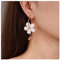 Dervivea Boho Acrílico Pendientes De Aro De Flores De Cristal Blanco Pendientes Colgantes De Flores Cz Borla Gota Pendientes Coloridos Pendientes De Flores De Resina De Joyería Para Las(blanco)