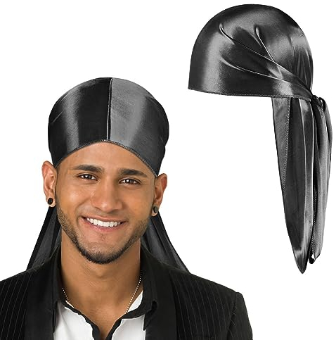 Aomig Bandana Damen Herren, Nickitücher Kopftuch Halstuch Männer, Unisex Tuch Bindetuch, Headwear Haar Schal Paisley Muster (1pc-Schwarz)