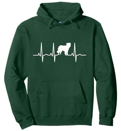 Lustiges Border Collie Herzschlag Hund Hundehalter EKG Pullover Hoodie