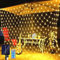 Solar LED Lichternetz,1.5 x 1.5M Wasserdichte Lichterkette Netz 8 Modi 96 LED Lichternetz Lichtervorhang mit Fernbedienung Net Lichterketten für Garten Weihnachten Hochzeit Party Dekorationen