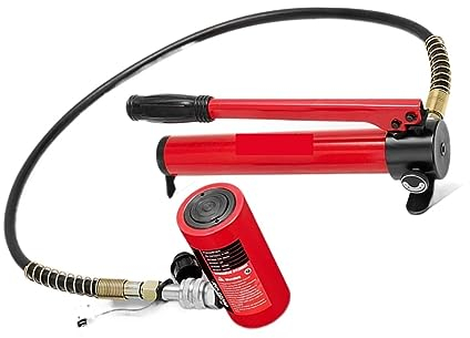 NURII Hydraulic Jack Long-Type Hydraulic Cylinder, With Hydraulic Pump (Size : CP-180 with gauge)