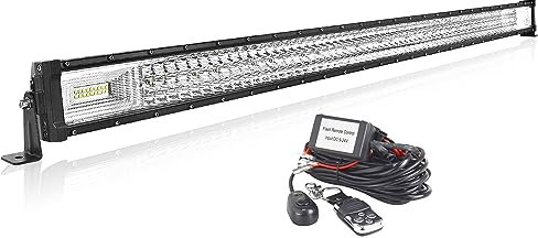 AUXTINGS 132cm Dritto Barra Led Fuoristrada,675W 3 Fila 6000K Barra Luce Led Con Strobo Cablaggio Kit, Per Auto Camion SUV Barca 4x4 Veicoli Offroad Guida Trattore, Impermeabile Faretti Fendinebbia