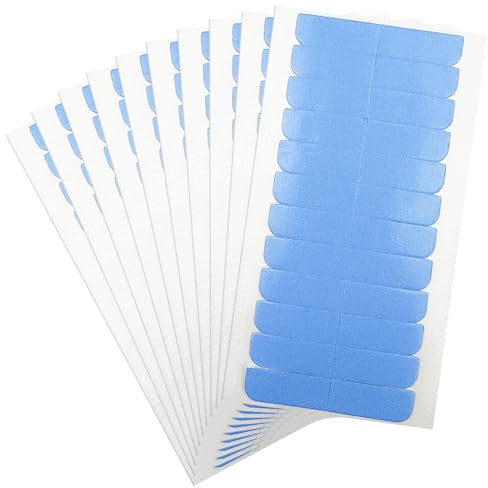 Brevanza 120 Stück Ersatztapes Klebestreifen, Ersatz Tapes Wasserdicht und Schweiß, Doppelseitiges Klebeband, Hohe Klebekraft Haar Klebeband für Haarverlängerungen Haareinschlag 4 x 0.8 cm Blau